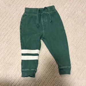 MISH hunter green Joggers with White varsity Stripes